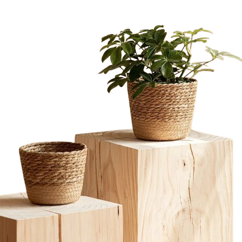 Cache pot en rotin