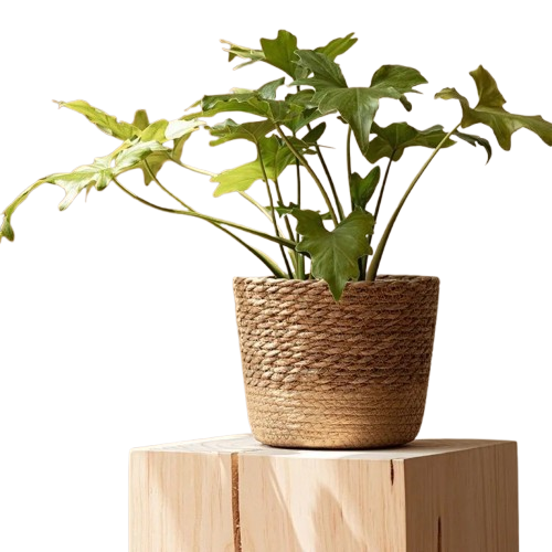 Cache pot en rotin tressé