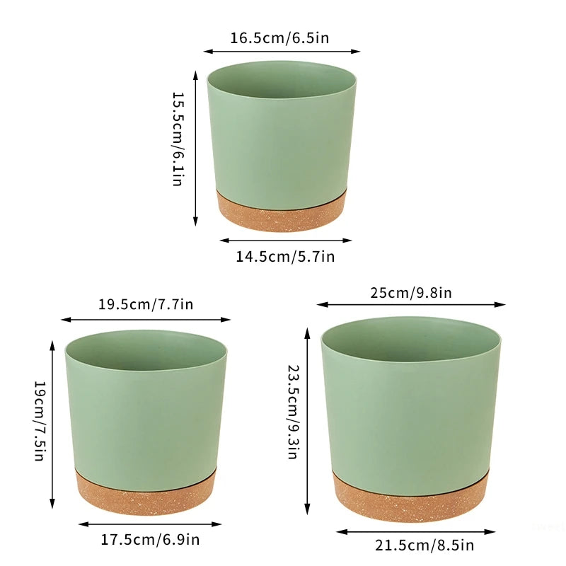 Pot de fleur intérieur en plastique avec réservoir