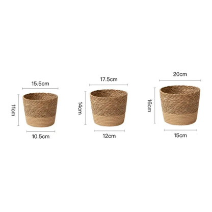 Cache pot en rotin tressé